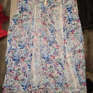 LC Lauren Conrad Floral Maxi Skirt - Blue and Pink